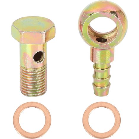 Kit Raccords Banjo Et Boulon Métal 12mm pour Freinage  7mm Diamètre Extérieur, M12x1.25 Filetage, Pour Moto Voiture, Installation Facile (1/5)