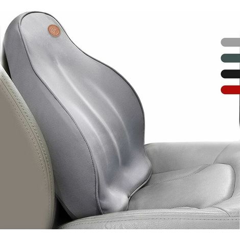 Almohada de espuma viscoelástica para el cuello y cojín lumbar para aliviar el dolor de espalda en el coche, el hogar y la silla de oficina (gris, almohada lumbar) (1/5)