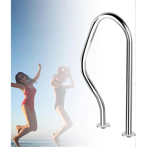 Dreifach gebogenes Edelstahl-Schwimmbadgeländer mit sicherem, ergonomischem Griff, 1 mm dick (1/5)