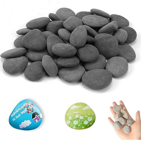 Flat Stone Painting Stones Natural Decorative Stones for Aquarium Decoration for Colorful Pictures Flower Pots Fish Tank (1/5)