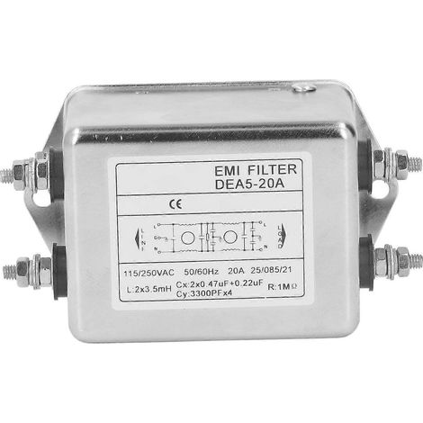 Netzfilter mit Störunterdrückung und elektromagnetischer Interferenz (EMI) für einphasige Anwendungen, 115–250 V Wechselstrom, 50–60 Hz