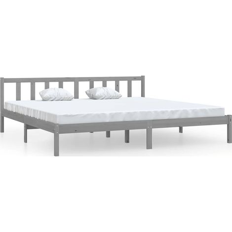 Maison Exclusive - Massivholzbett Grau Kiefer 200x200 cm