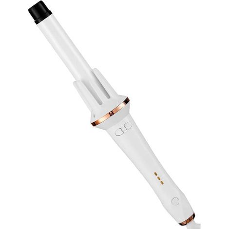 Fer à friser automatique sans fil - Fer à friser rotatif à tension universelle, pour des cheveux lisses et sans frisottis, un coiffage rapide et une rotation automatique.