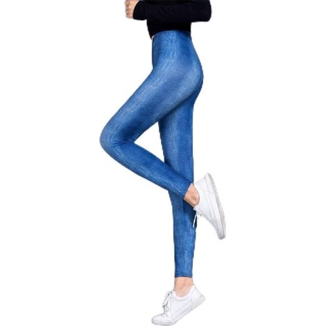 1 legging faux jeans leggings à porter au quotidien pantalon crayon leggings extensibles pour yoga pour entraînement sans couture style crayon doux leggings 90 % polyester + 10 % élasthanne taille (cm (1/5)