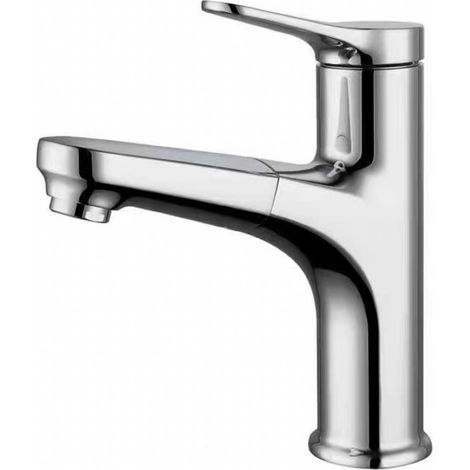 Robinet de lavabo blanc, robinet de lavabo multifonctionnel à douchette extractible pour eau chaude et froide, robinet de lavabo extractible Sailuo (ele) (1/5)