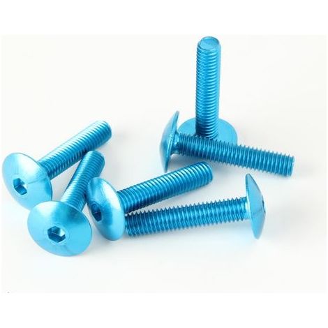 V Parts M6x30 Innensechskantschrauben-Set für Verkleidungen, Blau, 6 Stück.