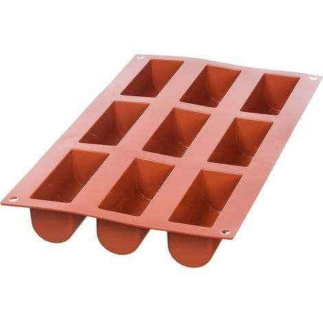 silikomart  SF130 Stampo in Silicone per Monoporzioni Midi BÛCHE, Antiaderente, 9 Monoporzioni, Confezione da 1 Stampo per Dolci, 84 x 32 mm, h 35 mm, Made in Italy (1/3)
