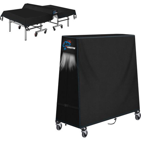Housse de table de ping-pong 300D imperméable et résistante aux UV 165x70x185cm noir