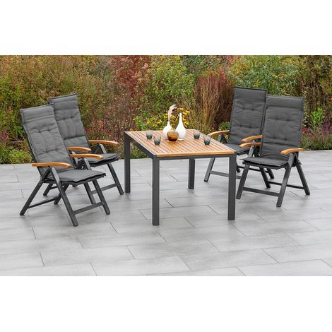 Tilos Set 9tlg 4 Sessel Kissen Tisch 150(200)x90cm