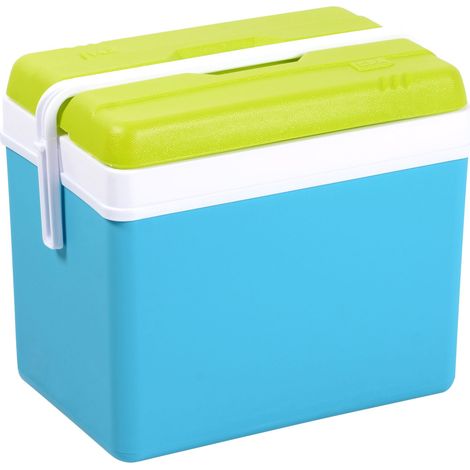 Kühlbox aus Kunststoff 24 Liter - türkis - Outdoor Thermobox mit Tragegriff - Kühltasche Isoliertasche Thermo Behälter für Camping Picknick Festival Garten