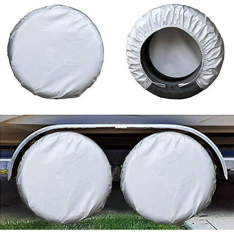 Lot de 4 Housses de Roue de Secours Camping-Car Caravane - Protection Anti-Rouille Pneu Imperméable Extérieur (1/4)