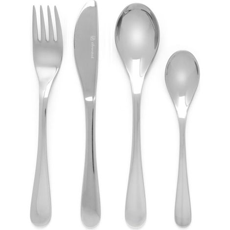 Kinderbesteck mit Gravur, vierteiliges Set, glatt Größe: 170 x 180 x 170 x 135 mm Artikelnummer: ZV6836070 (1/4)