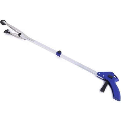 Pince de ramassage bleue / Pince à déchets / Ramasse-déchets pliable à long manche (1/4)