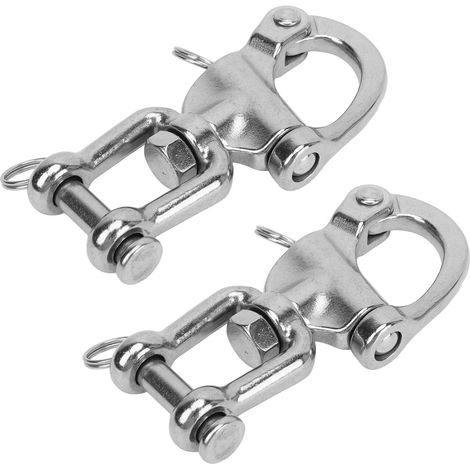 Lot de 2 manilles à ressort en acier inoxydable 316 à dégagement rapide, haute résistance, universelles pour gréement de voilier, 128 mm (1/5)