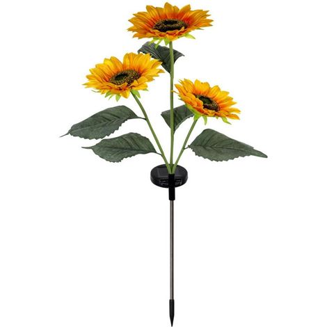 Lampes solaires extérieures en forme de tournesol LED étanches pour jardin, patio, arrière-cour, décoratives et autonomes. Lot de 1.