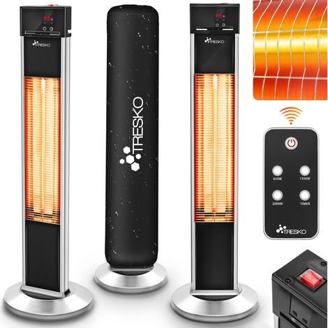 TRESKO Calefactor por Infrarrojos para Terraza 2000W + Control Remoto Estufa Radiante con 3 Temperaturas Radiador Eléctrico para Exterior e Interior Calentador con Pantalla LED (1/5)