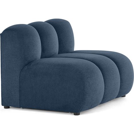 Debbie - module d'assise sans accoudoirs en tissu texturé - bleu (1/5)