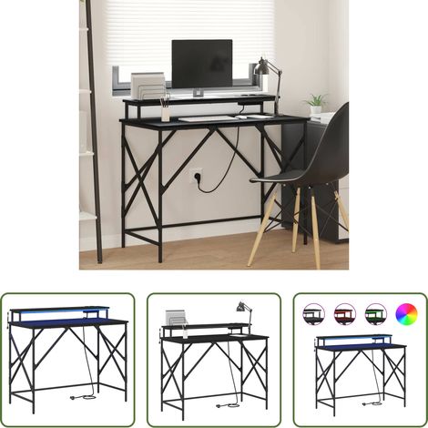 Bureau moderne - Bureau Chêne noir 100 x 50 x 86,5 cm Bois d'ingénierie (1/5)
