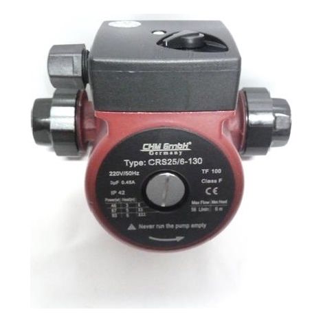 CHM – Pompe de circulation 25-60/130 – Moteur à 3 niveaux de vitesse – Raccord 1,5 pouces AG – Débit maximal 56 L/min – Hauteur de livraison 6 m