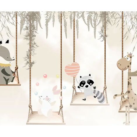 papier peint panoramique animaux beige et marron clair  - Sanders & Sanders (1/5)