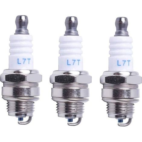 Spark Plug L7T Chainsaw Mower Small Engine Accessories Compatible with STIHL Husqvarna Rep NGK BPMR7A 4626 Equivalent RCJ6Y Champion Bosch WSR6F, 3 Pieces (1/4)