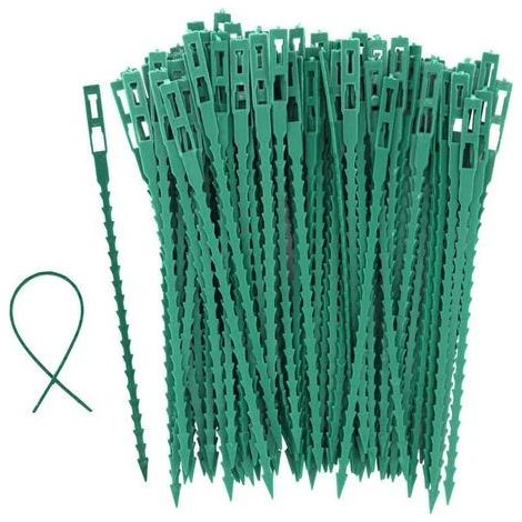 100 pièces Accroche Tuteurs pour Tomates Arbres Serre-câble Lien en Plastique Réutilisables Attache Plante pour Arbustes Jardinage