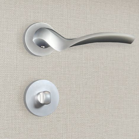 Poignée de porte design à condamnation finition aspect chrome mat Carla - KATCHMEE