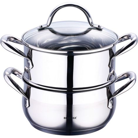 Bergner casserole vapeur 2,2 litres acier inoxydable argent (1/3)