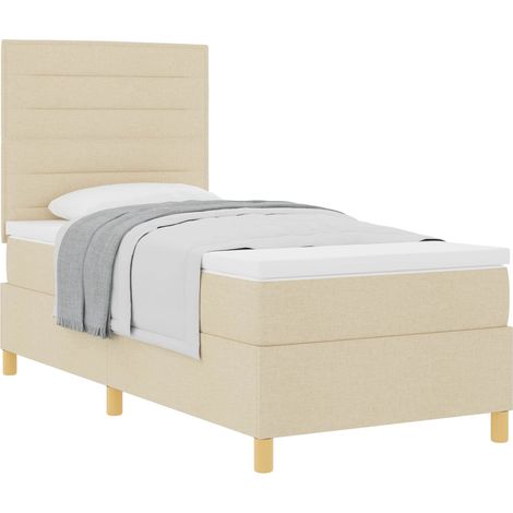 Maison Exclusive - Boxspringbett mit Matratze Creme 100 x 200 cm