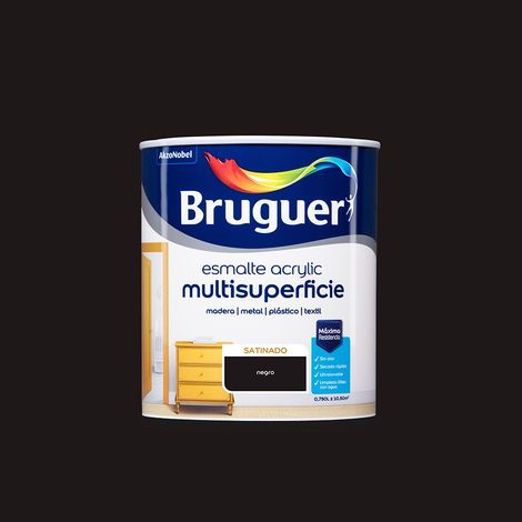 Acryl Multisurface Emaille Satin Black 0,750L 5057491 BRUGUER