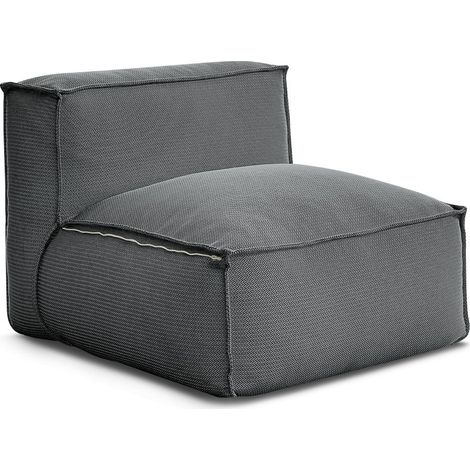 BOBOCHIC - Chauffeuse 1 place sans accoudoir avec bâche de protection pour canapé de jardin modulable BIARRITZ Noir (1/5)