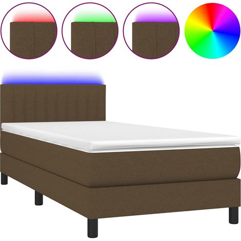 Maison Exclusive - Sommier à lattes de lit matelas et LED Marron foncé 100x200 cm (1/5)