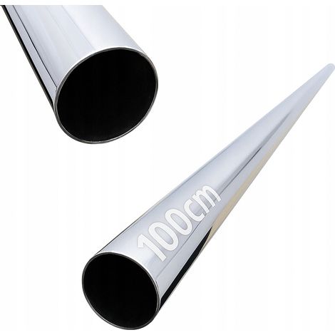 Tube en acier - 100 cm - Chromé - Résistant à la corrosion - Idéal pour rampes et balustrades