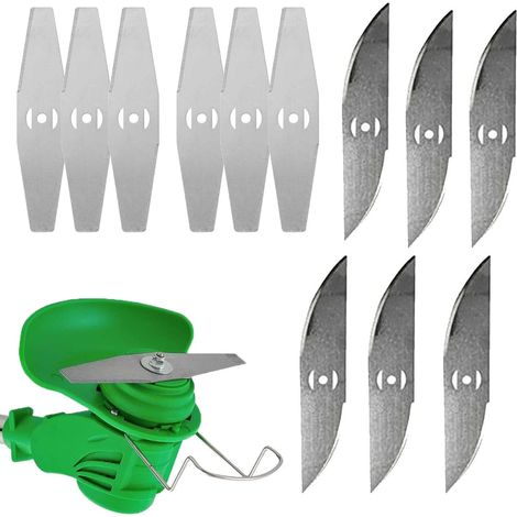 Set di 12 lame di ricambio in metallo da 14 cm per decespugliatori a filo, lame in metallo per tagliasiepi a batteria, accessori per decespugliatori a filo (solo 12 lame accessorie) (1/4)