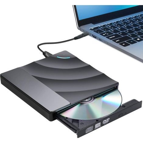 Externes CD/DVD-Laufwerk. Tragbarer DVD/CD-Brenner von Welikera mit USB 3.0 und Typ-C. Plug-and-Play-DVD-Brenner für Laptops, Desktop-Computer, Macs, iOS und Windows 11.