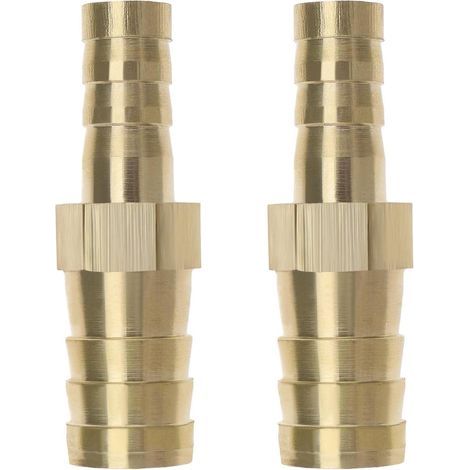 Satz aus 2 Messing-Reduzierstücken mit Nut von 12 mm auf 8 mm für Luft-, Wasser-, Kraftstoff- und Ölschläuche