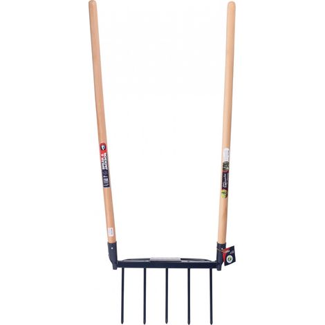 Biofourche 5 dents écologique – Manche hêtre PEFC 110cm – Largeur de travail 54cm – Outil aération sol sans retournement – Spear & Jackson