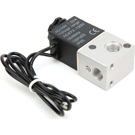 Direktwirkendes Magnetventil für Wasser, Luft und Öl, 2-Wege-Ausführung, Gehäuse aus Aluminiumlegierung, G1/8 Zoll (AC110V) (1/5)