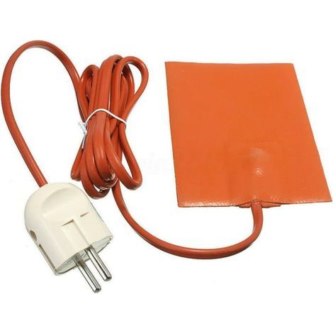 Coussin chauffant universel en silicone orange 250 W pour carter d'huile moteur, avec prise européenne. (1/5)