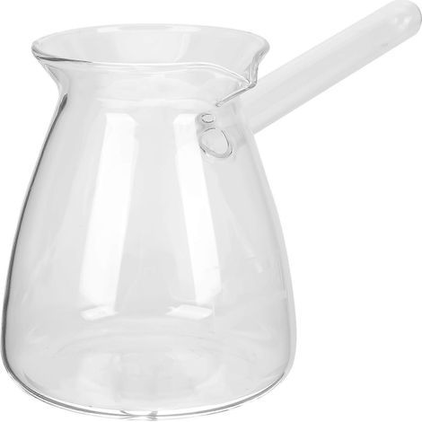 cafetière turque transparente avec poignée latérale, en verre épais.-21.00X11.00X10.00CM-Transparent (1/4)