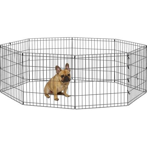 Cage d'exercice et parc pour chien sans porte 60,96 cm x 60,96 cm Revêtement de finition noir (1/5)