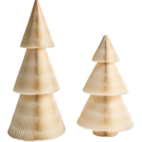 Set di 2 alberi di Natale in carta a nido d'ape Beige Vefsna (1/5)