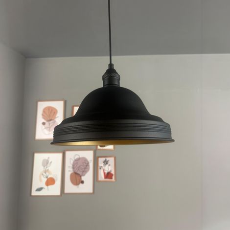 bamyum Ulmete Suspension Luminaire Vintage, Lustre Salon de 26 cm en Métal, Lampe E27 pour Chambre, Salle à Manger (1/5)