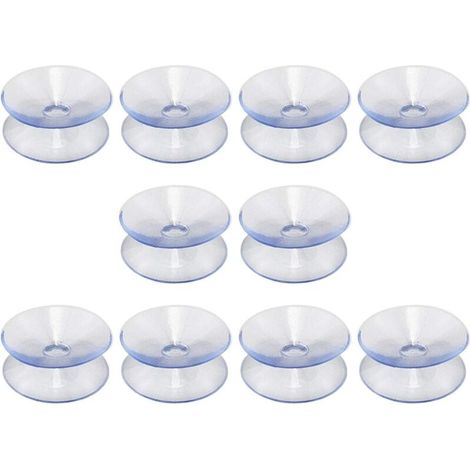 10 Pack Double Sided Silicone Rubber Suction Cups for Table Top, Transparent Suction Cup without Hooks, Compatible with Glass Top, Size: 35mm