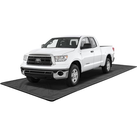 COSTWAY Tapis de Sol pour Garage Contre Neige Pluie Boue, Tapis Antidérapant Voiture Imperméable Raclette de Sol & Bandes Adhésives Incluses, pour Camionnette Grand SUV, Noir (670 x 275 cm) (1/4)