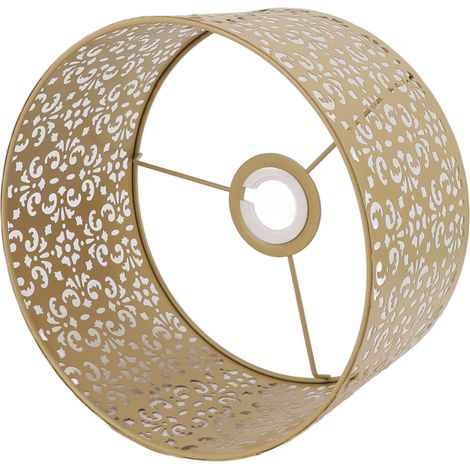 Abat-jour de bureau en fer ajouré, abat-jour décoratif raffiné pour lampes de bureau E27 E14, lampadaires et lustres, jaune (1/5)