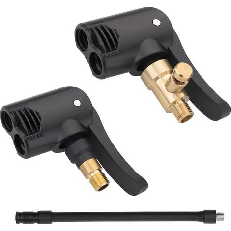 Adaptador de válvula para neumáticos de coche, bomba de inflado con boquilla de latón, cabezal de bomba de repuesto roscado con doble válvula para neumáticos de coche, bicicleta y motocicleta. (1/4)