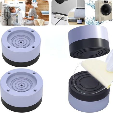 Tapis anti-vibration pour machine à laver – Lot de 4 pieds en caoutchouc antidérapant, haute adhérence et amortissement optimal (1/5)