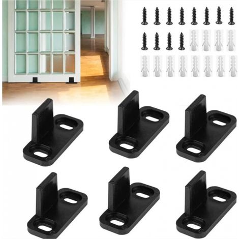 BEBUSINGOTO 3 ensembles - 6 PCS Guide Porte Coulissante en Plastique 45×20×24mm Guide Porte Coulissante Sol Multifunctiona Guide de Plancher Anti-bruit Robuste avec Vis pour Portes Coulissantes Maiso (1/5)