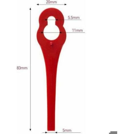 Lot de 100 Lames en Plastique de Rechange pour Coupe-Bordure Florabest LIDL FRTA 20 A1, FAT 18B3, FRT18A. (1/5)